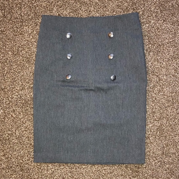 NWOT Gray Pencil Skirt Sz M - Picture 1 of 3